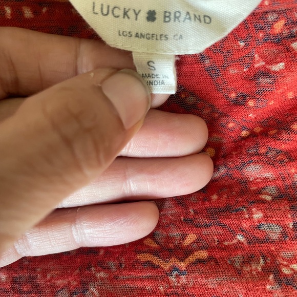 Women’s Size Small Lucky Brand | Round Neck Lightweight Aztec Print Top - Picture 2 of 2